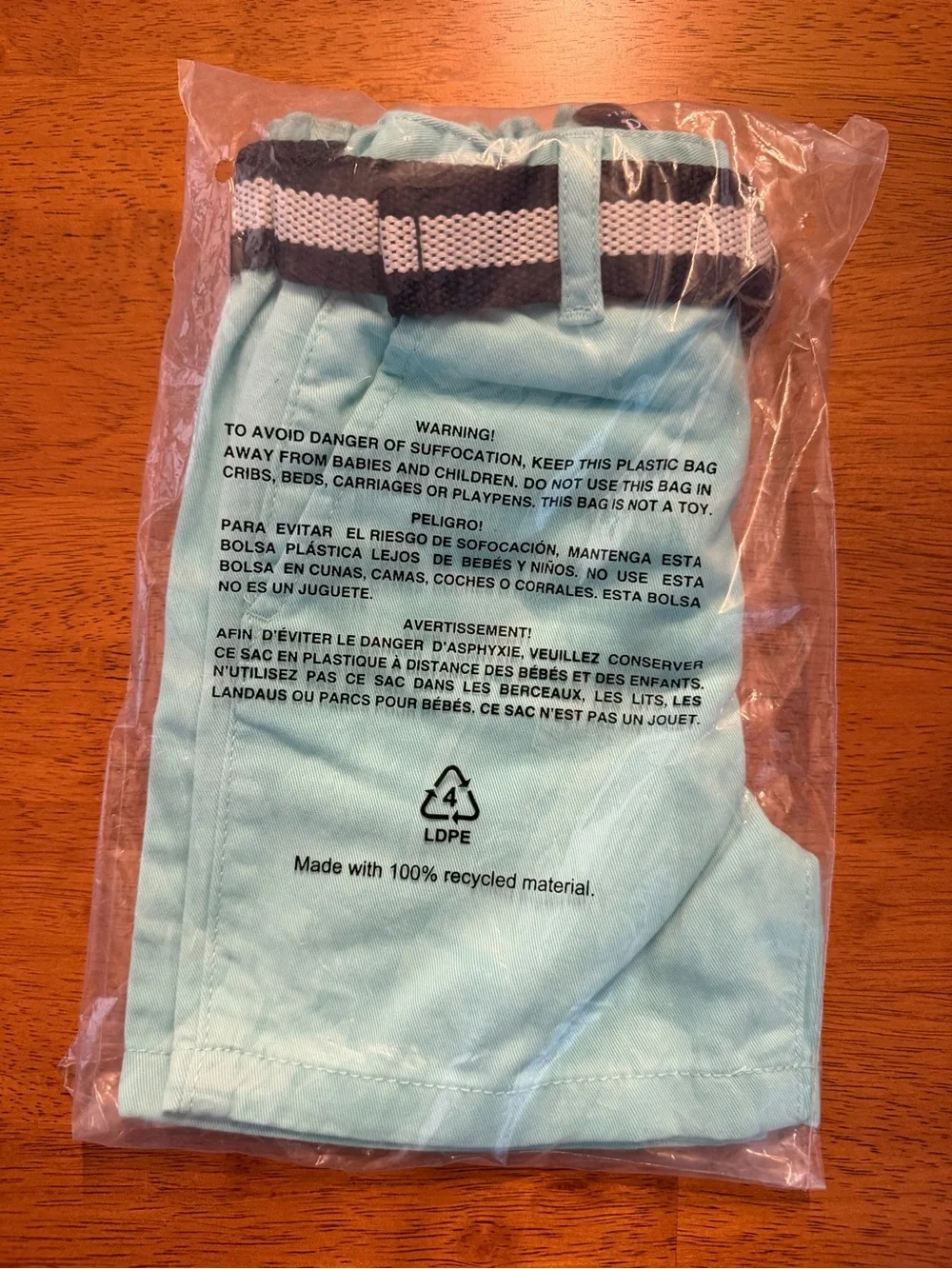 The Children’s Place 12-18 Months Mellow Aqua Belted Chino Shorts